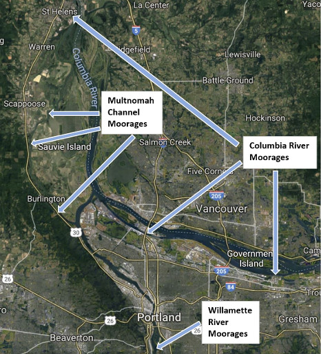 Floating Homes for Sale in Portland Oregon Waterway Map